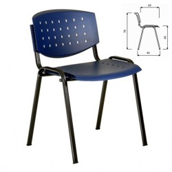 Plastová židle Layer, barva modrá, černý rám